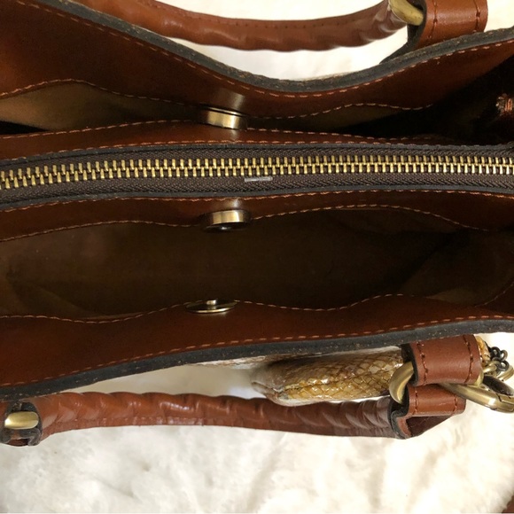 Patricia Nash Leather Metallic Python Crossbody bag - Picture 9 of 15